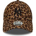casquette-courbee-leopard-ajustable-pour-femme-avec-logo-noir-9forty-lionpard-cord-new-york-yankees-mlb-new-era