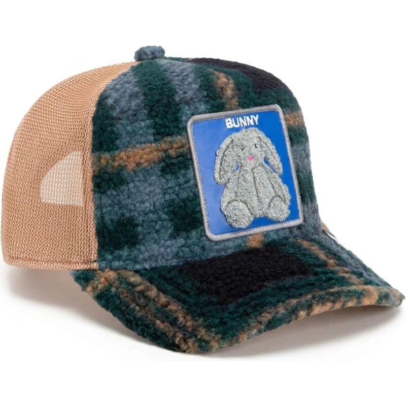 casquette-trucker-verte-et-beige-lapin-en-peluche-bunny-double-stuffed-the-farm-goorin-bros