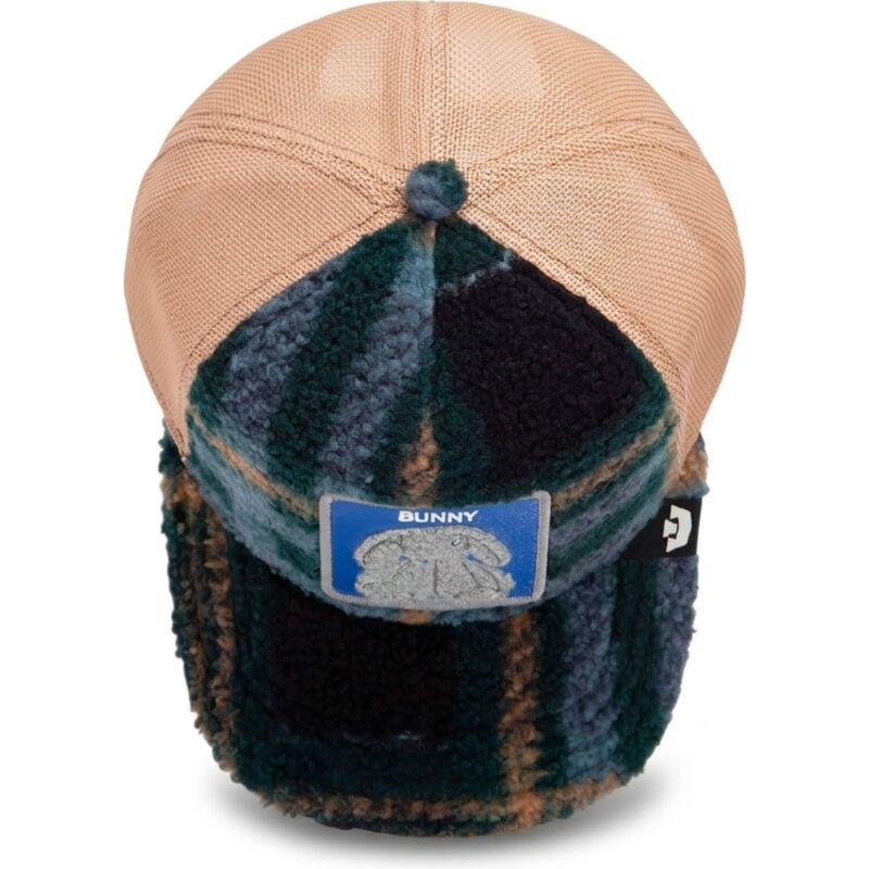 casquette-trucker-verte-et-beige-lapin-en-peluche-bunny-double-stuffed-the-farm-goorin-bros