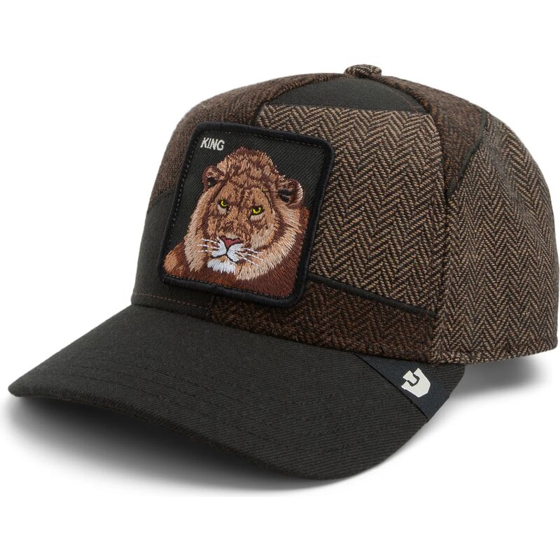casquette-courbee-marron-snapback-lion-sartorial-king-patchwork-the-farm-goorin-bros
