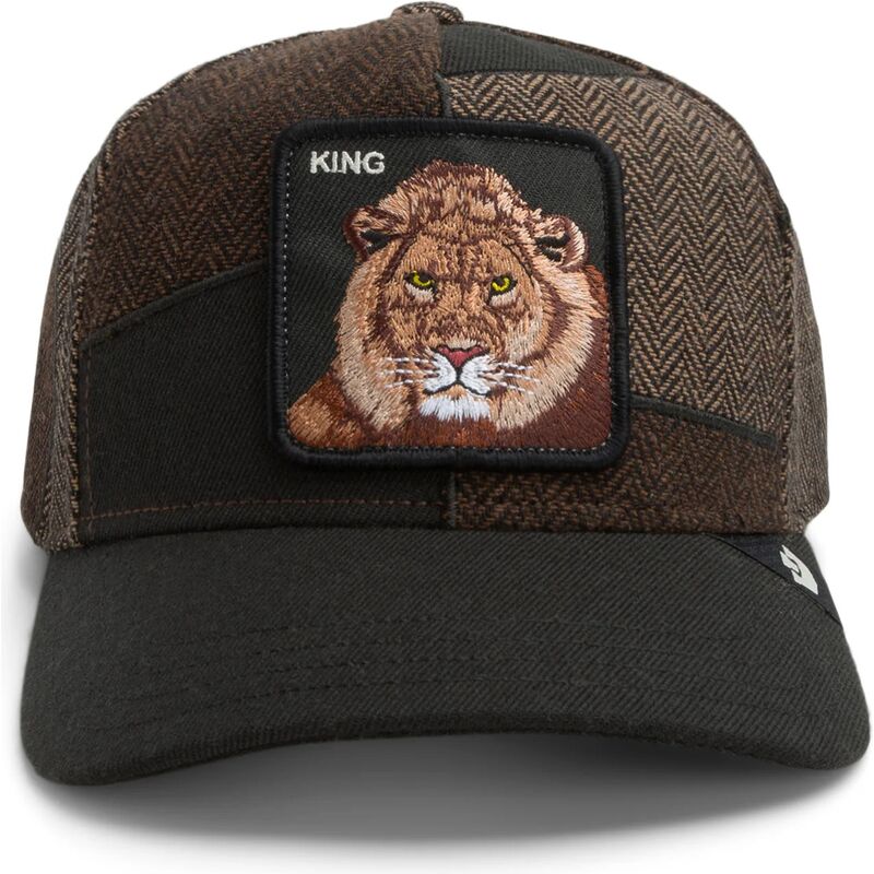 casquette-courbee-marron-snapback-lion-sartorial-king-patchwork-the-farm-goorin-bros