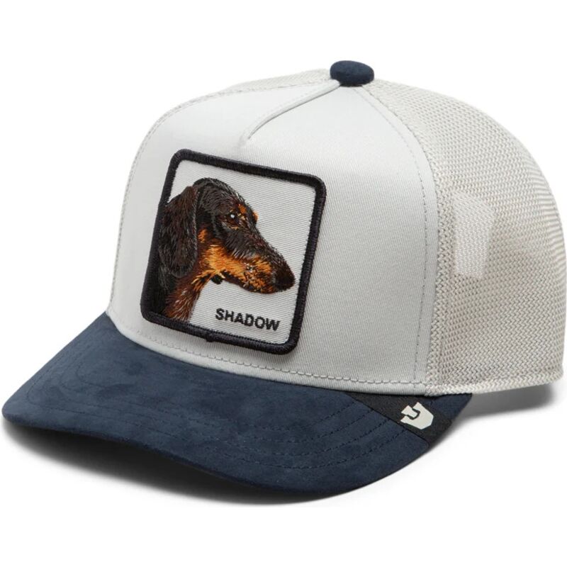 casquette-trucker-bleue-et-beige-pour-enfant-chien-suede-shadow-original-recipe-the-farm-goorin-bros
