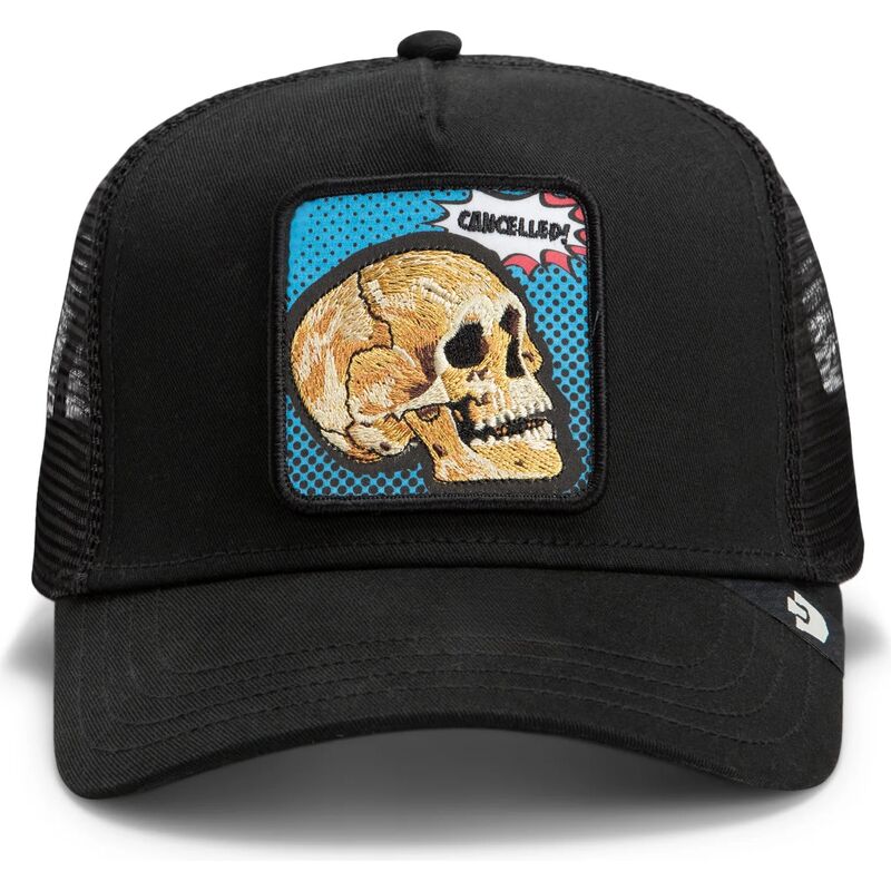 casquette-trucker-noire-crane-cancelled-skull-pop-art-strikes-back-the-farm-goorin-bros casquette-trucker-noire-crane-cancelled-skull-pop-art-strikes-back-the-farm-goorin-bros