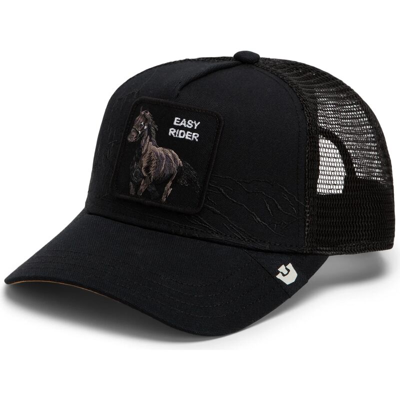 casquette-trucker-noire-cheval-stallion-badlands-the-farm-goorin-bros