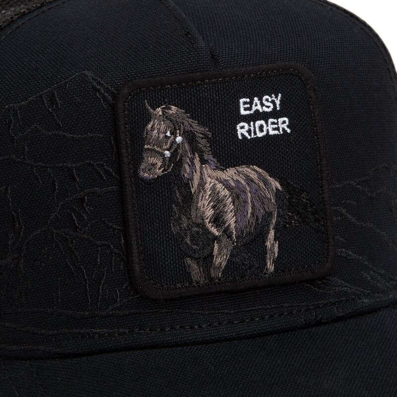 casquette-trucker-noire-cheval-stallion-badlands-the-farm-goorin-bros