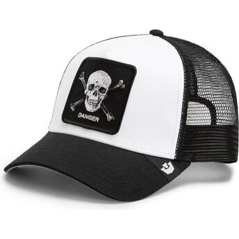 Casquette trucker noire et blanche crâne Danger Skull and Crossbones Original Recipe The Farm Goorin Bros.