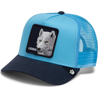 Casquette trucker bleue et bleue marine loup Legend Wolf Original Recipe The Farm Goorin Bros.