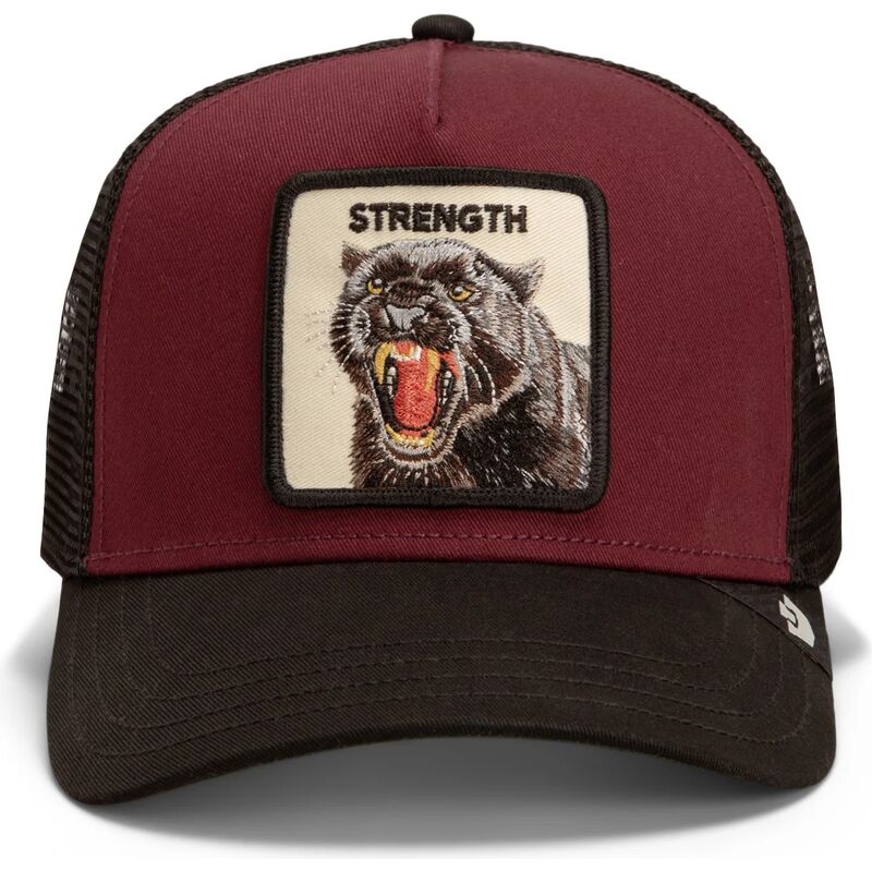 casquette-trucker-grenat-et-noire-panthere-strength-panther-original-recipe-the-farm-goorin-bros