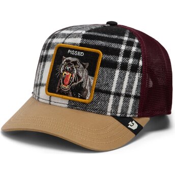 Casquette trucker multicolore panthère Brit Panther Check, Mate Pissed The Farm Goorin Bros.