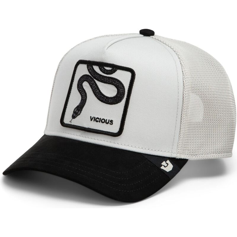 casquette-trucker-blanche-et-noire-serpent-digital-vicious-split-decision-the-farm-goorin-bros casquette-trucker-blanche-et-noire-serpent-digital-vicious-split-decision-the-farm-goorin-bros