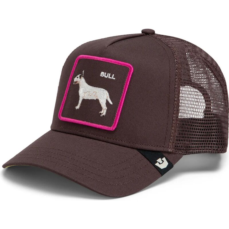 casquette-trucker-marron-chien-shadow-bull-terrier-off-the-leash-the-farm-goorin-bros