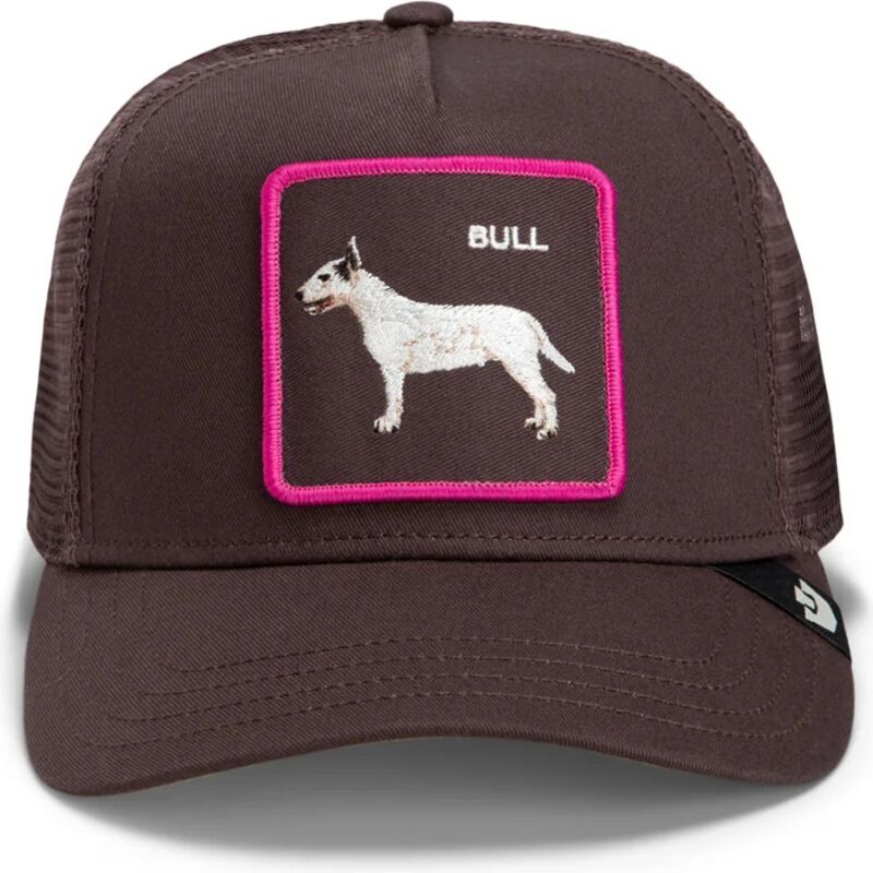 casquette-trucker-marron-chien-shadow-bull-terrier-off-the-leash-the-farm-goorin-bros