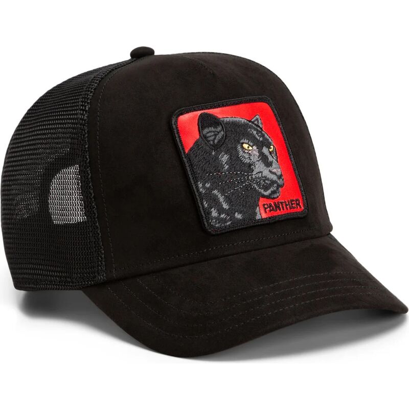 casquette-trucker-noire-et-rouge-panthere-pantera-nera-rossa-microsuede-the-farm-goorin-bros