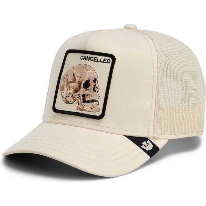 casquette-trucker-beige-crane-suede-cancelled-skull-microsuede-the-farm-goorin-bros casquette-trucker-beige-crane-suede-cancelled-skull-microsuede-the-farm-goorin-bros