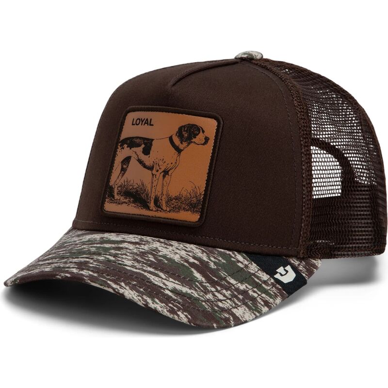 casquette-trucker-marron-et-camouflage-chien-engraved-dog-camo-glitch-the-farm-goorin-bros casquette-trucker-marron-et-camouflage-chien-engraved-dog-camo-glitch-the-farm-goorin-bros