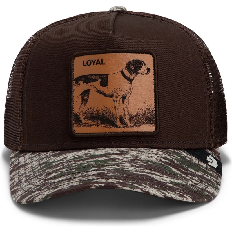 casquette-trucker-marron-et-camouflage-chien-engraved-dog-camo-glitch-the-farm-goorin-bros casquette-trucker-marron-et-camouflage-chien-engraved-dog-camo-glitch-the-farm-goorin-bros