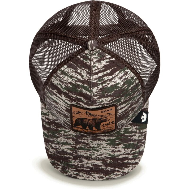 casquette-trucker-camouflage-et-marron-ours-engraved-bear-camo-glitch-the-farm-goorin-bros casquette-trucker-camouflage-et-marron-ours-engraved-bear-camo-glitch-the-farm-goorin-bros