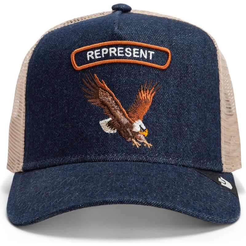 casquette-trucker-bleue-marine-et-beige-aigle-represent-rocker-denim-after-dark-the-farm-goorin-bros