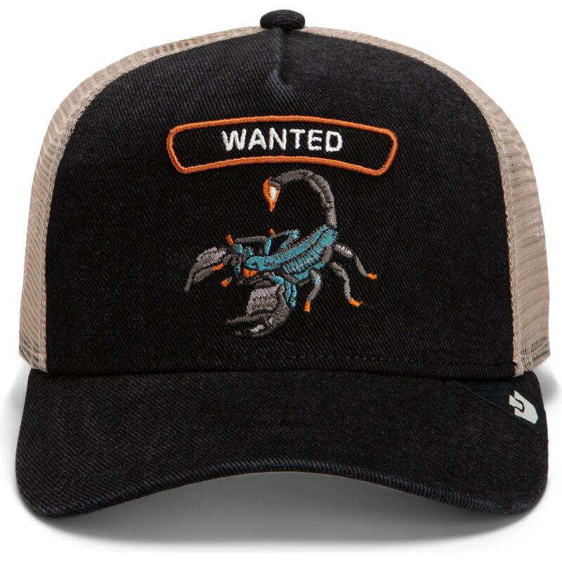 casquette-trucker-noire-et-beige-scorpion-wanted-rocker-denim-after-dark-the-farm-goorin-bros casquette-trucker-noire-et-beige-scorpion-wanted-rocker-denim-after-dark-the-farm-goorin-bros
