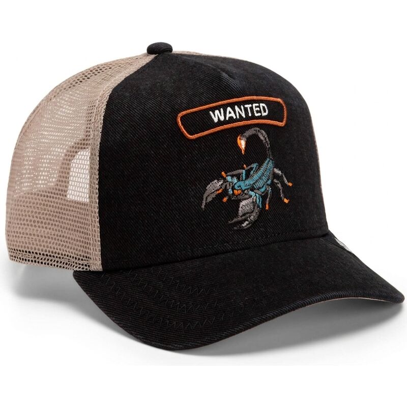 casquette-trucker-noire-et-beige-scorpion-wanted-rocker-denim-after-dark-the-farm-goorin-bros casquette-trucker-noire-et-beige-scorpion-wanted-rocker-denim-after-dark-the-farm-goorin-bros