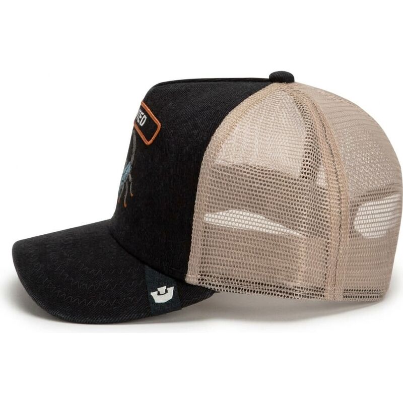casquette-trucker-noire-et-beige-scorpion-wanted-rocker-denim-after-dark-the-farm-goorin-bros casquette-trucker-noire-et-beige-scorpion-wanted-rocker-denim-after-dark-the-farm-goorin-bros