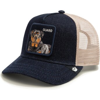 Casquette trucker bleue marine et beige chien Guard Denim After Dark The Farm Goorin Bros.