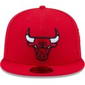 casquette-plate-rouge-ajustee-59fifty-side-script-chicago-bulls-nba-new-era