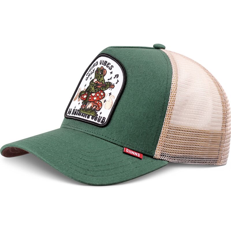 casquette-trucker-verte-et-beige-hft-do-nothing-club-weird-vibes-frog-djinns