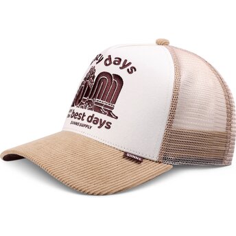 Casquette trucker khaki et blanche HFT Lazy Days Djinns