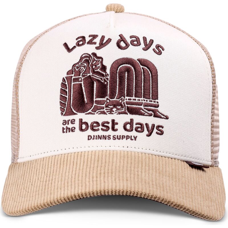 casquette-trucker-khaki-et-blanche-hft-lazy-days-djinns
