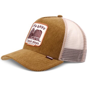Casquette trucker marron et khaki HFT Lazy Days Djinns