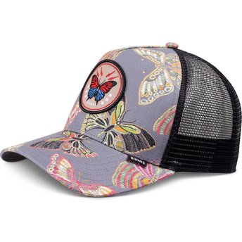 Casquette trucker multicolore et noire HFT Butterfly Linen Djinns