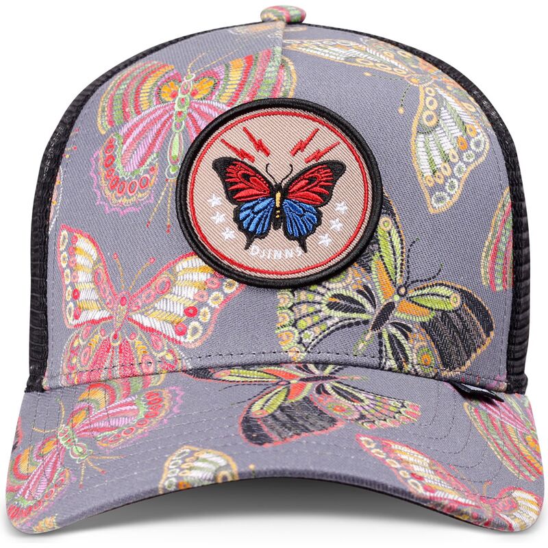 casquette-trucker-multicolore-et-noire-hft-butterfly-linen-djinns casquette-trucker-multicolore-et-noire-hft-butterfly-linen-djinns