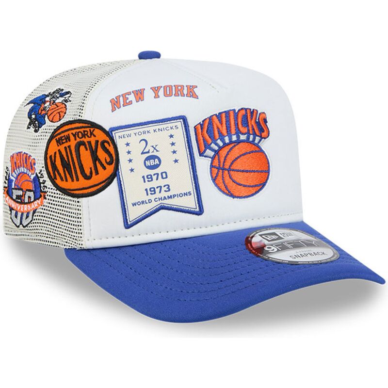 casquette-trucker-blanche-et-bleue-hardwood-classics-9fifty-a-frame-precurved-new-york-knicks-nba-new-era