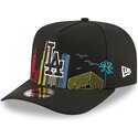 casquette-courbee-noire-snapback-9fifty-a-frame-precurved-skyline-los-angeles-dodgers-mlb-new-era