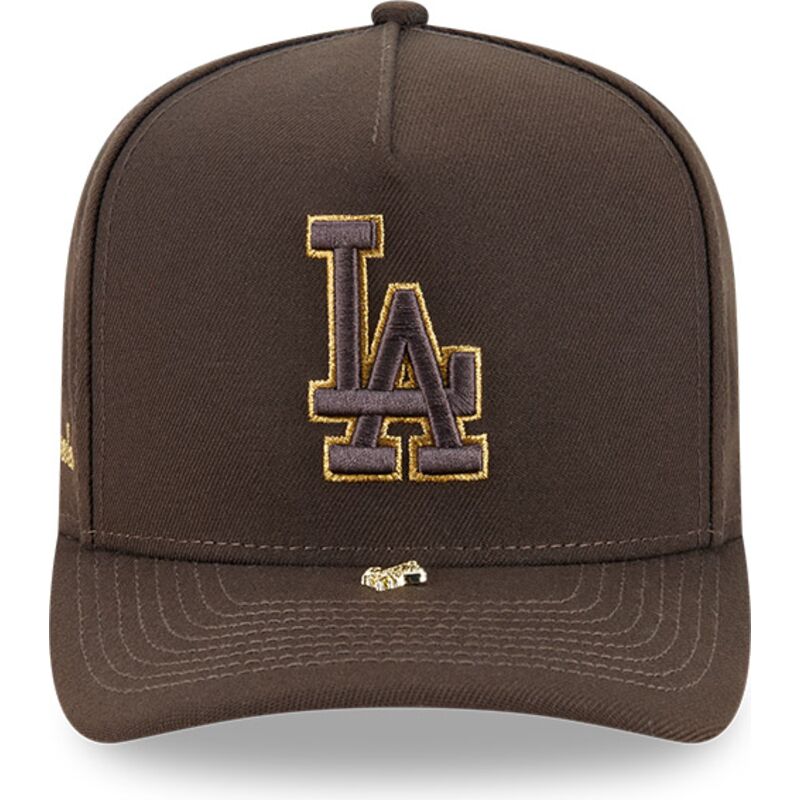 casquette-courbee-marron-snapback-9fifty-a-frame-precurved-visor-pin-los-angeles-dodgers-mlb-new-era