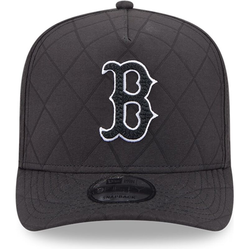 casquette-courbee-noire-snapback-avec-logo-noir-9fifty-a-frame-precurved-checkered-boston-red-sox-mlb-new-era