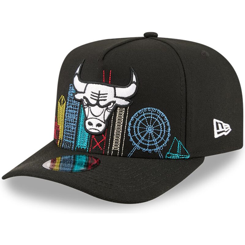casquette-courbee-noire-snapback-9fifty-a-frame-precurved-skyline-chicago-bulls-nba-new-era