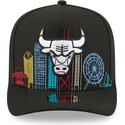 casquette-courbee-noire-snapback-9fifty-a-frame-precurved-skyline-chicago-bulls-nba-new-era