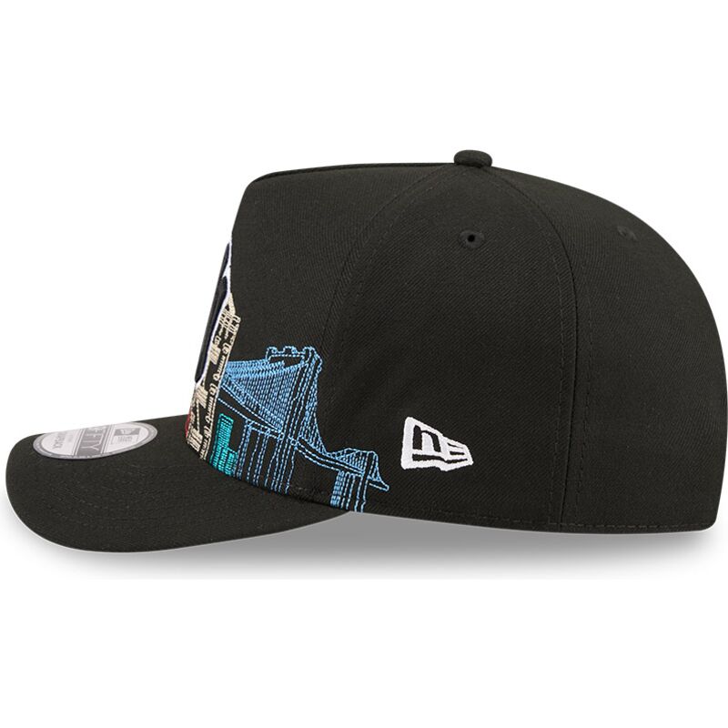 casquette-courbee-noire-snapback-9fifty-a-frame-precurved-skyline-new-york-yankees-mlb-new-era