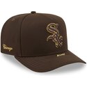 casquette-courbee-marron-snapback-9fifty-a-frame-precurved-visor-pin-chicago-white-sox-mlb-new-era
