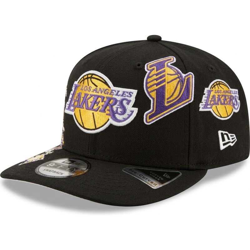 casquette-courbee-noire-snapback-9fifty-a-frame-precurved-multi-patch-los-angeles-lakers-nba-new-era