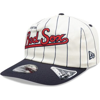 Casquette courbée bleue marine et blanche snapback 19TWENTY Pinstripe Boston Red Sox MLB New Era