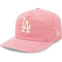 casquette-courbee-rose-ajustable-19twenty-precurved-corduroy-pastel-los-angeles-dodgers-mlb-new-era