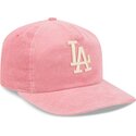 casquette-courbee-rose-ajustable-19twenty-precurved-corduroy-pastel-los-angeles-dodgers-mlb-new-era