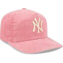 casquette-courbee-rose-ajustable-19twenty-precurved-corduroy-pastel-new-york-yankees-mlb-new-era