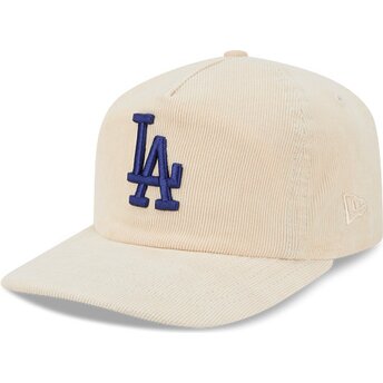 Casquette courbée beige ajustable avec logo bleu 19TWENTY Precurved Corduroy Pastel Los Angeles Dodgers MLB New Era