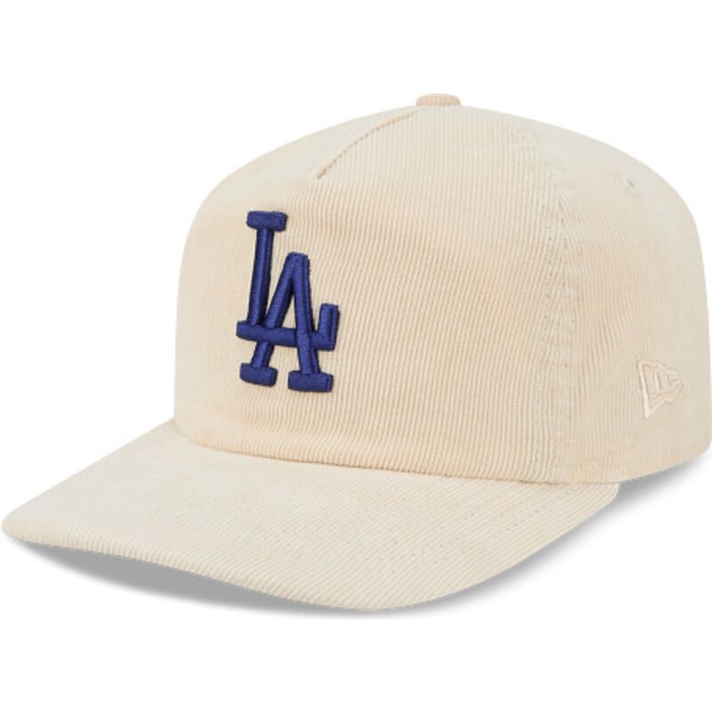casquette-courbee-beige-ajustable-avec-logo-bleu-19twenty-precurved-corduroy-pastel-los-angeles-dodgers-mlb-new-era