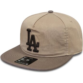 Casquette plate beige et marron ajustable Pro Unstructured 5 Panel Los Angeles Dodgers MLB Nike