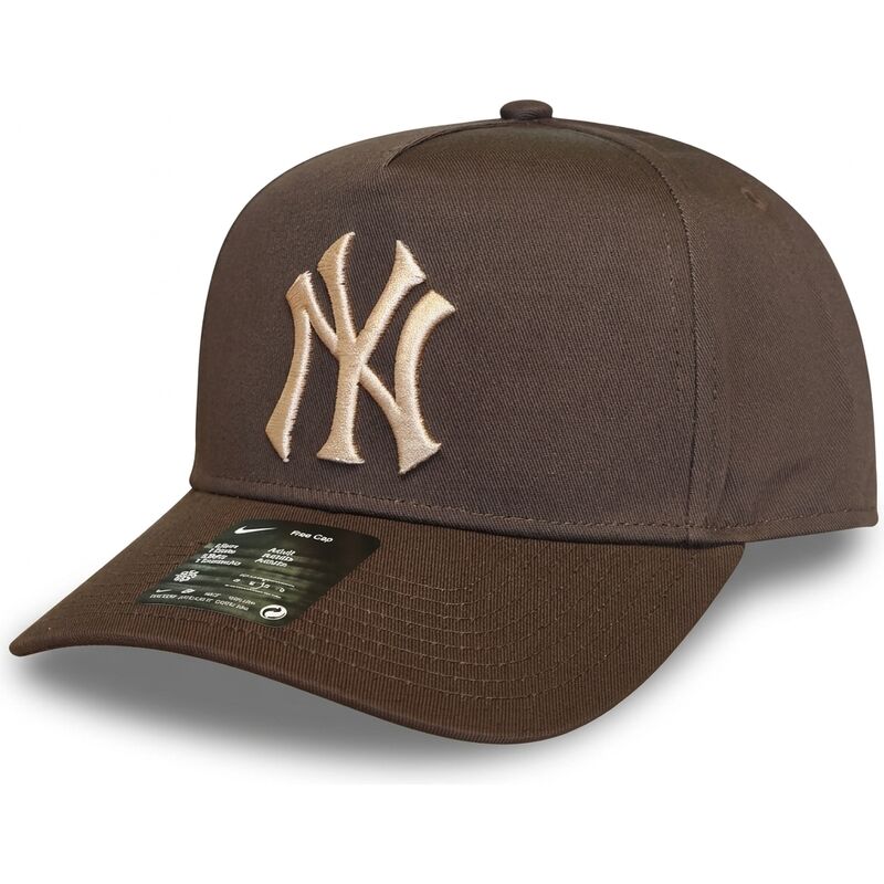 casquette-courbee-marron-snapback-rise-structured-a-frame26-new-york-yankees-mlb-nike